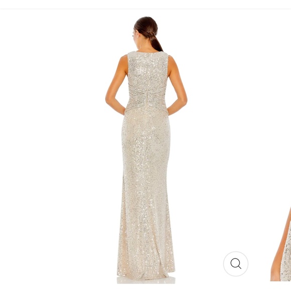 MAC DUGGAL SZ 18 nwt FULLY SEQUENCED GOWN DRESS. Nude color - Picture 2 of 5